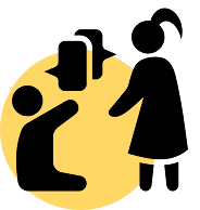 Black and yellow prayer icon